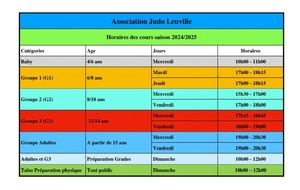 horaires des cours (2024-2025)