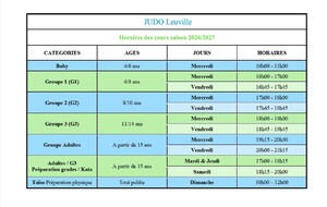 horaires des cours (2026-2027)